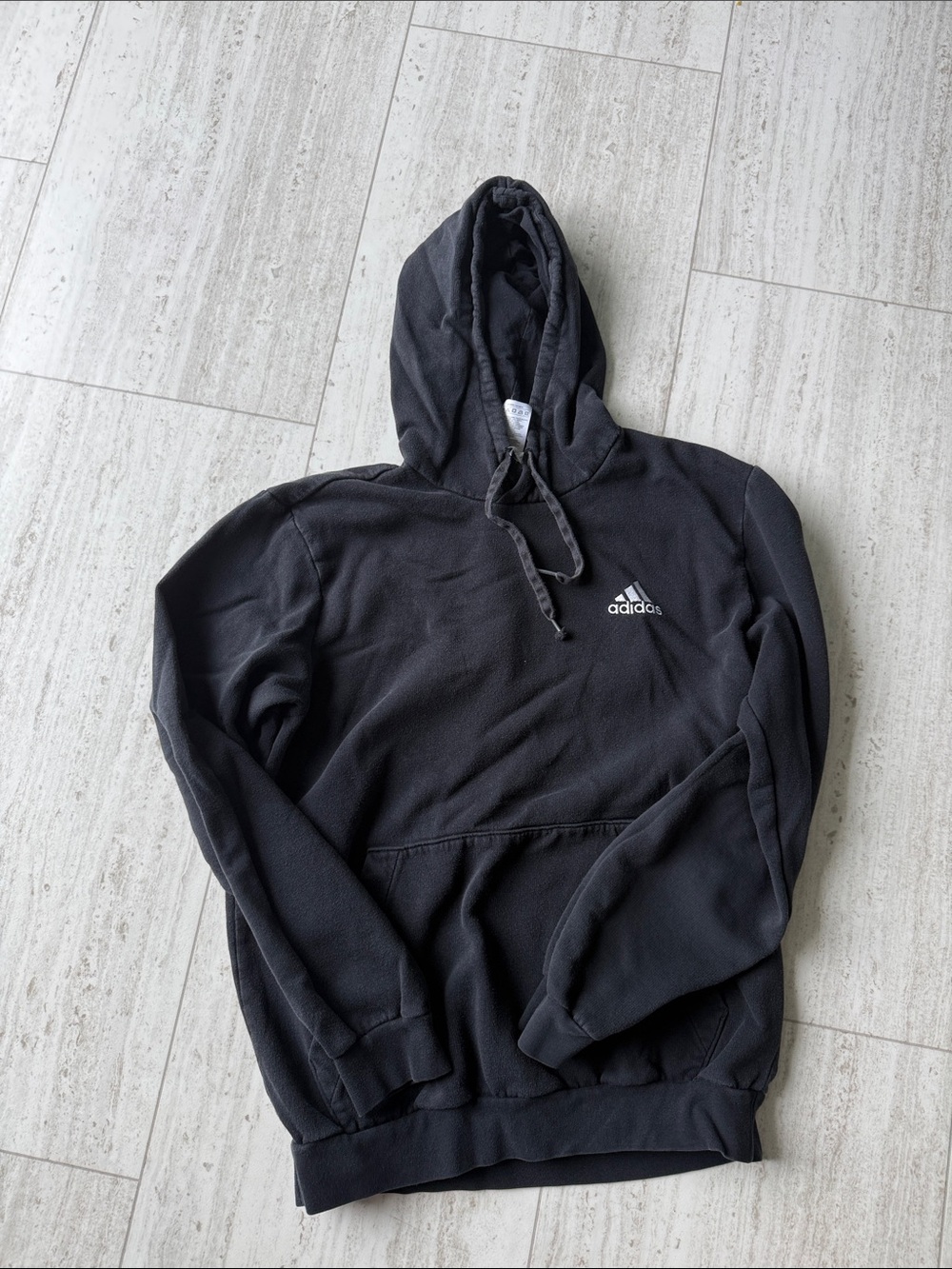 adidas Black Hooded Pullover Sweatshirt